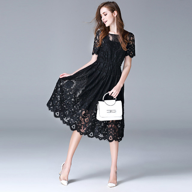 black midi dress