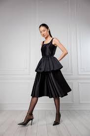 black midi dress